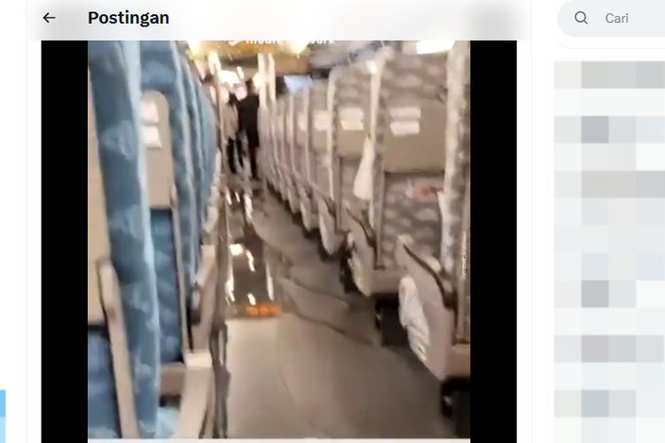 Tangkapan layar unggahan video yang menampilkan kereta cepat Whoosh disebut mengalami kebocoran air.