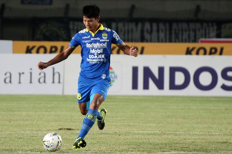 Bek Persib Bandung, Achmad Jufriyanto, Saat tampil di laga melawan Kalteng Putra FC, di Stadion Si Jalak Harupat, Kabupaten Bandung, Selasa (16/7/2019). (KOMPAS.com/SEPTIAN NUGRAHA)