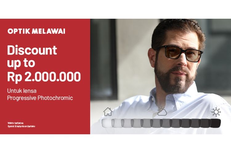 Optik Melawai menghadirkan promo untuk pembelian jenis lensa illustro identity indoor. 
