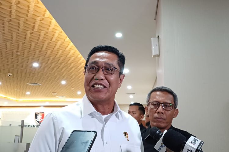 Direktur Tindak Pidana Umum Bareskrim Polri Brigjen Djuhandhani Rahardjo Puro di Mabes Polri, Jakarta, Kamis (6/7/2023). 