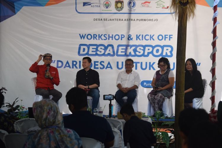 Acara workshop dan Kick Off Desa Ekspor yang berlangsung di kawasan Pasar Umpet Desa Popongan Kecamatan Banyuurip Kabupaten Purworejo, Minggu (19/6/2022)
