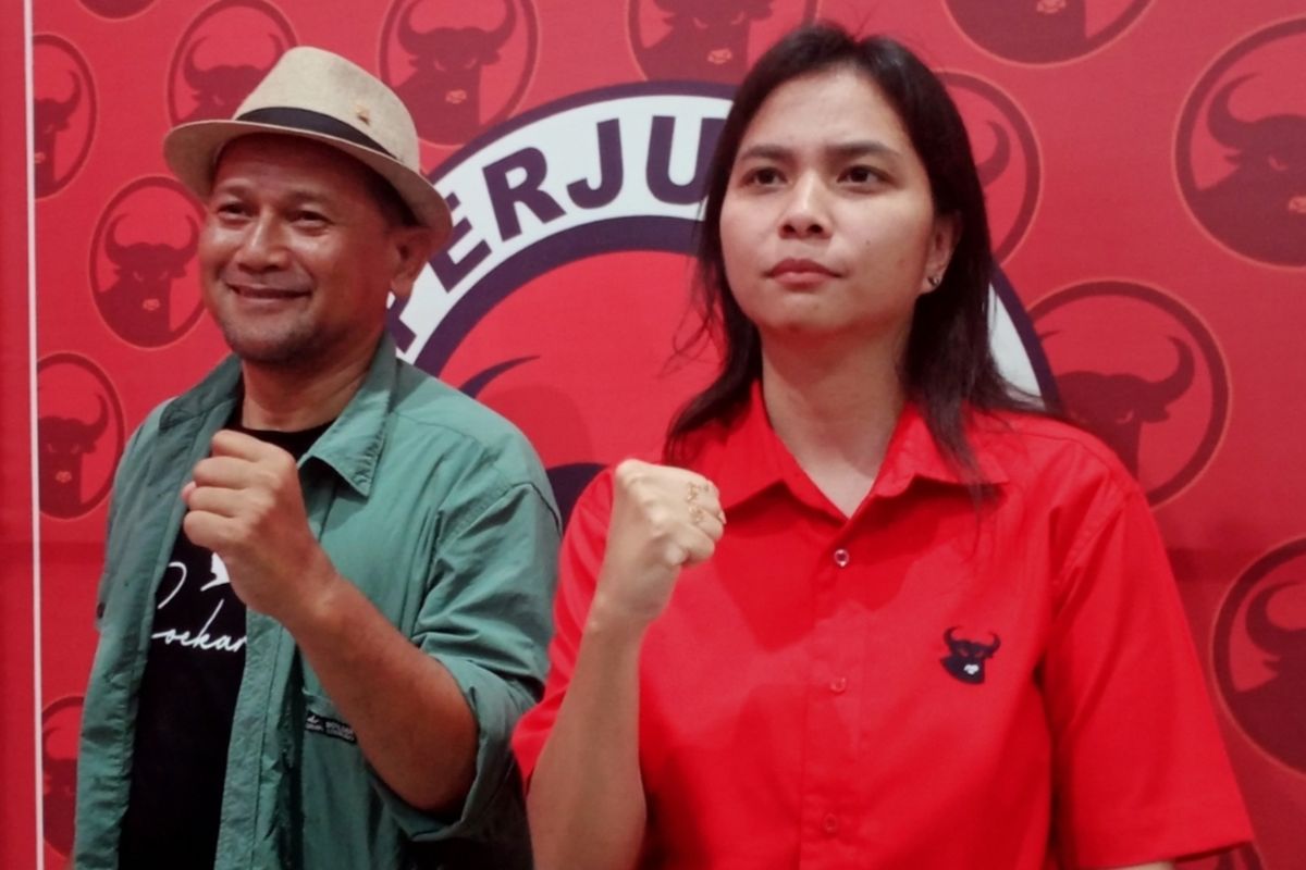 PDIP umumkan duet Ganis Rumpoko (kanan) dan Sam HC (kiri) di Pilkada Kota Malang 2024. 
