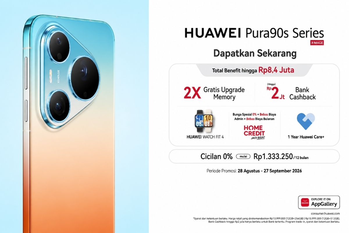 Huawei menawarkan paket bonus peluncuran senilai total hingga Rp 8,4 juta untuk setiap pembelian unit HUAWEI Pura 90s Series 5G. 