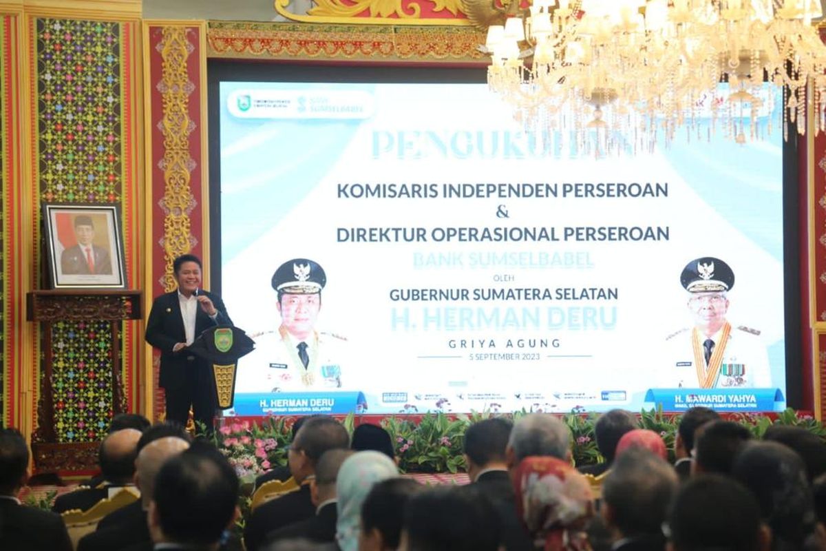 Gubernur Sumsel resmikan pengukuhan pejabat Bank Sumsel- Babel