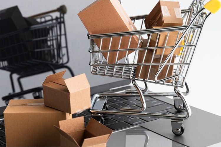 Ilustrasi belanja online.