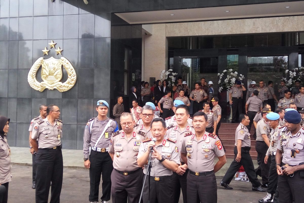Kapolri Jenderal Polisi Tito Karnavian saat di Mapolda Metro Jaya, Jumat (19/1/2018).