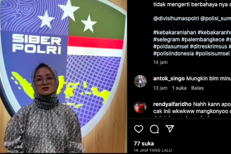 Yoan Sandra Selebgram Palembang yang menyebut buka lahan lebih baik dengan cara membakar akhirnya minta maaf kepada seluruh masyarakat setelah ia diperiksa oleh Direktorat Kriminal Khusus (Ditreskrimsus) Polda Sumatera Selatan.