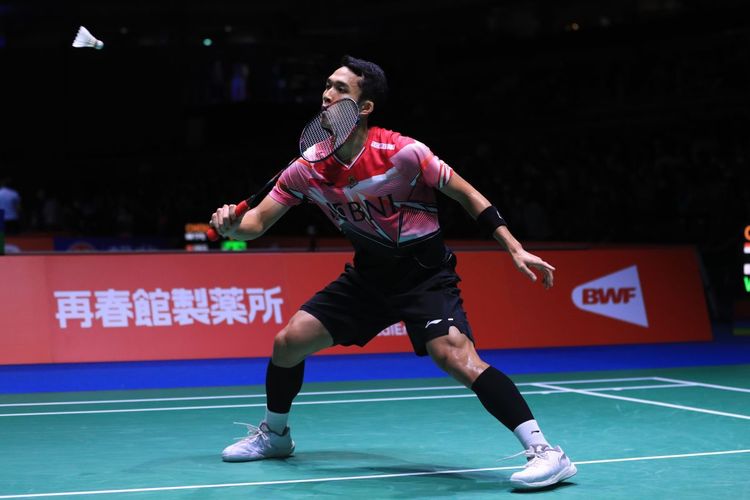 Pemain tunggal putra Indonesia, Jonatan Christie, berhasil menuntaskan revans saat melawan Wang Tzu Wei (Taiwan) pada babak 16 besar BWF World Championship 2022 atau Kejuaraan Dunia BWF 2022, Kamis (25/8/2022) siang WIB. (DOK PBSI)