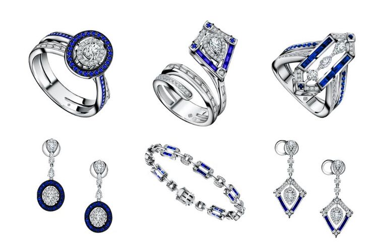 Azure Collection yang terdiri dari cincin, gelang, dan anting-anting berlian untuk merayakan #MondialAnniversary.