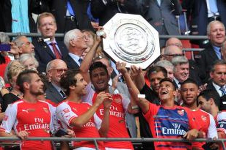 Arsenal menjuarai Community Shield setelah mengalahkan Manchester City 3-0. di Wembley, 10 Agustus 2014.