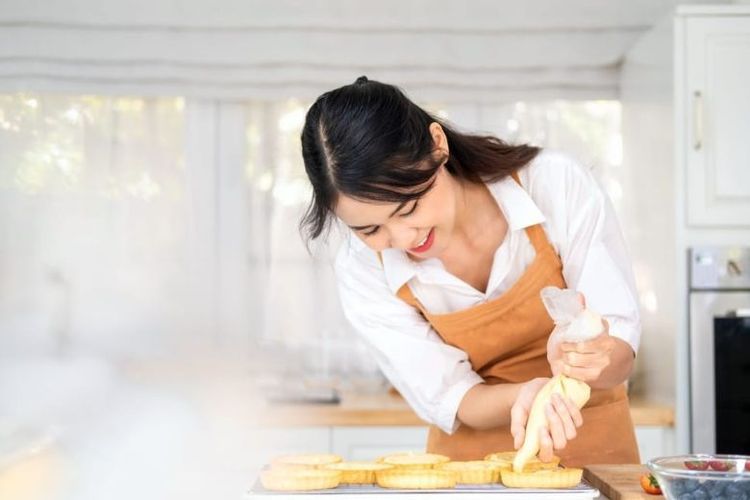 Ilustrasi wirausaha muda bidang kuliner. 