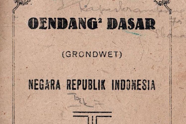 UUD 1945 yang diterbitkan pada tahun 1946 di Jakarta