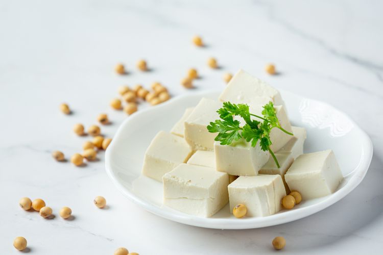 Illustration of tofu, soft tofu from China which is popular in Japan and Korea.