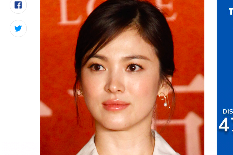 Artis peran Song Hye Kyo yang selalu tampil dengan wajah yang segar.