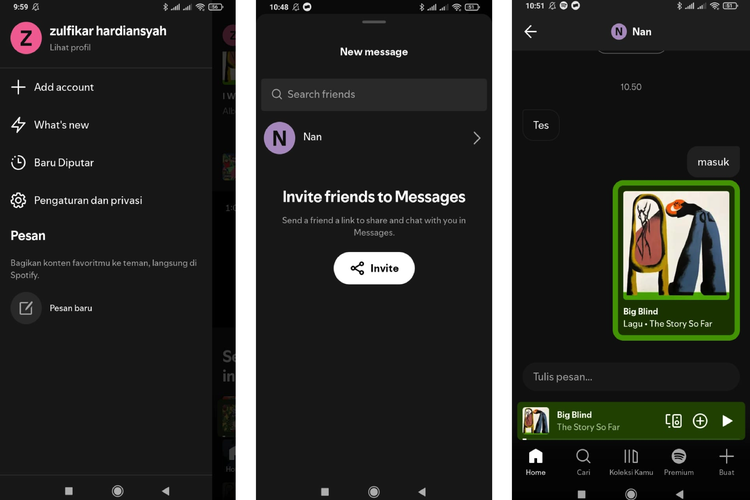 Cara chat di Spotify.