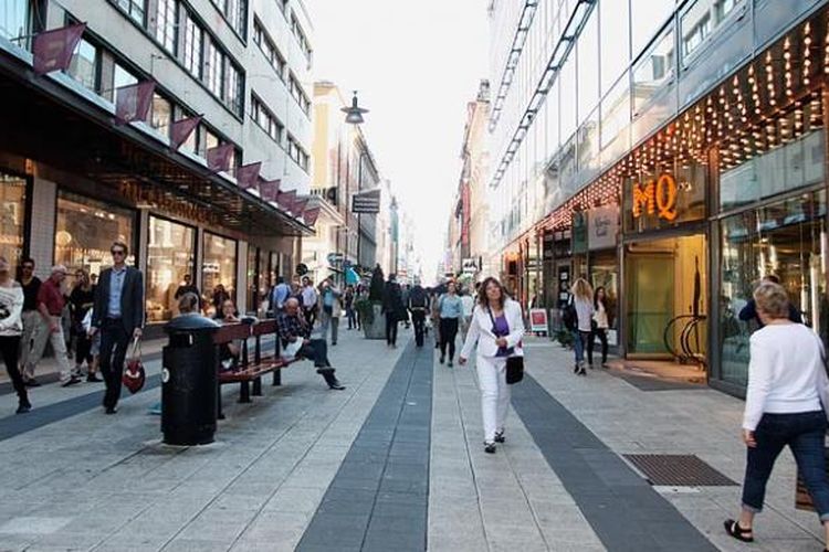 Kota Stockholm, Swedia, yang nyaman bagi pejalan kaki.