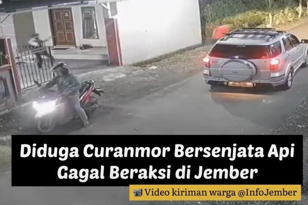 Tangkapan layar  aksi dugaan pencurian yang terekam kamera CCTV di Kabupaten Jember 