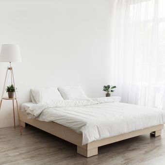 Ilustrasi kamar tidur minimalis.