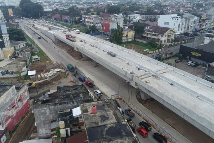 Pembangunan Flyover Sekip Ujung di Kota Palembang.