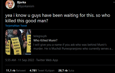hacker bjorka klaim ungkap data pembunuh munir