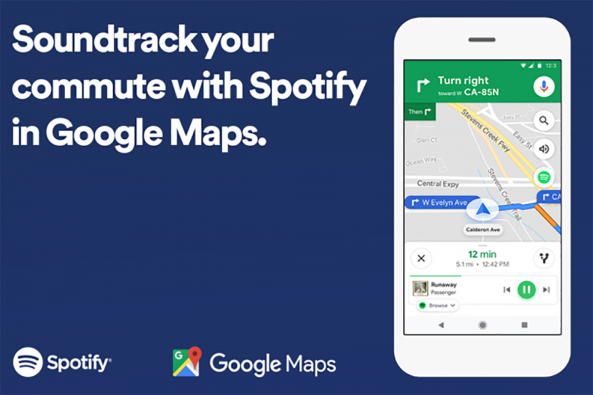 Integrasi Google Maps dengan Spotify.