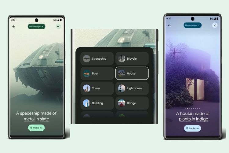 Fitur baru Android 14, wallpaper AI generatif. Pengguna bisa bikin wallpaper unik sesuai preferensi dengan AI. Fitur ini sementara hanya tersedia untuk Pixel 8 dan Pixel 8 Pro terbaru.