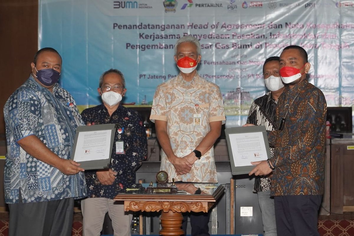 PT PGN Tbk  menandatangani head of agreement (HoA) kerja sama dengan PT Jateng Petro Energi (Perseroda) (JPEN), Jumat (3/12/2021).