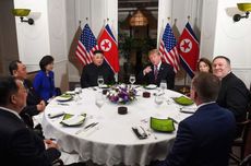 Mengintip Suasana Jamuan Makan Malam Privat Kim dan Trump