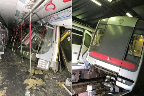 Uji Coba Sinyal, Dua Kereta Bawah Tanah di Hong Kong Malah Tabrakan