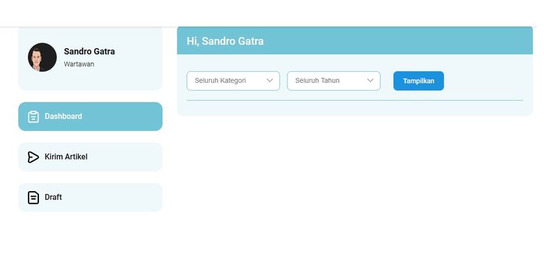 Dashboard kolumnis Kompas.com