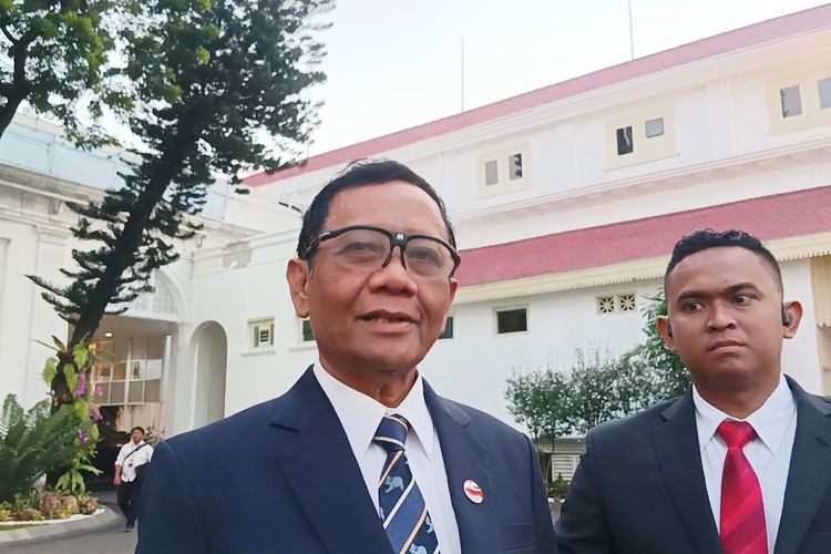Menko Polhukam Mahfud MD di Kompleks Istana Kepresidenan, Jakarta, Senin (4/9/2023).