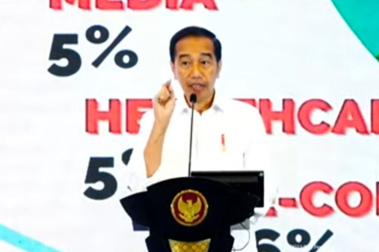 Presiden Joko Widodo memberikan sambutan saat membuka agenda BUMN Startup Day 2022 di Indonesia Convention Exhibition (ICE) BSD City, Kabupaten Tangerang, Banten, Senin (26/9/2022). Jokowi mengatakan 90 persen startup gagal saat merintis bisnisnya.