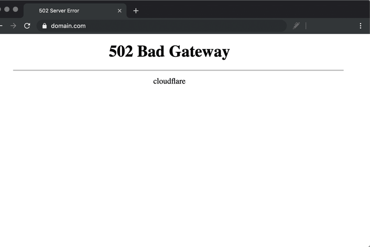 kode error 502 bad gateway