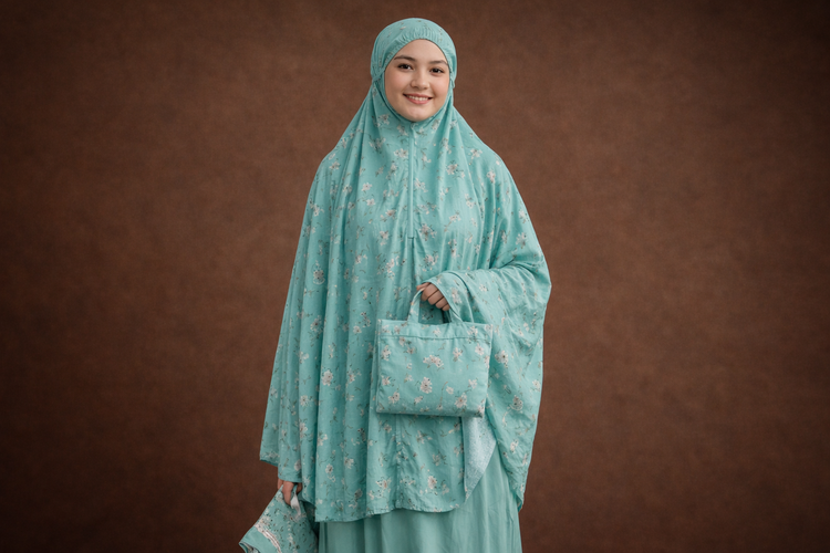 Mukena Motif Printing Floral Pastel