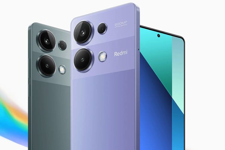 Bagian layar depan dan punggung Redmi Note 13 Pro 4G