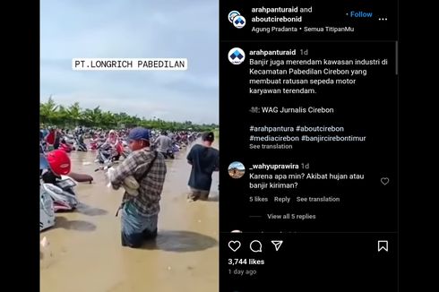 Video Viral, Ratusan Motor Karyawan Pabrik Kebanjiran di Cirebon