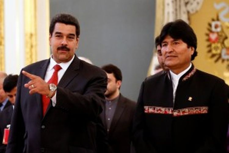 Presiden Venezuela Nicolas Maduro dan Presiden Bolivia Evo Morales.