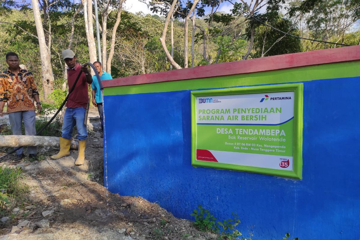 Salah satu reservoir di Desa Tendambepa, tempat menampung air dari sumber mata air di desa tersebut untuk didistribusikan ke warga