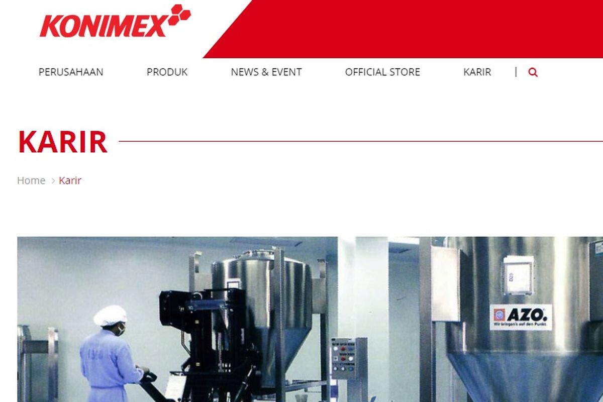 Tangkapan layar webiste PT Konimex.