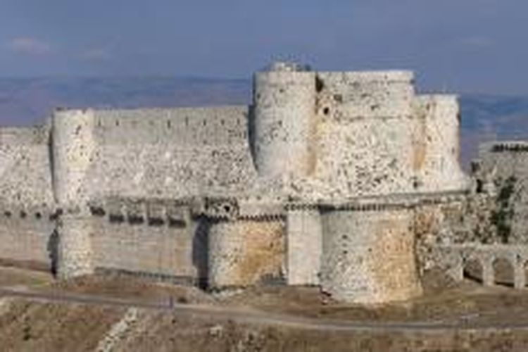 Benteng Crac des Chevaliers dari era Perang Salib di Provinsi Homs, Suriah