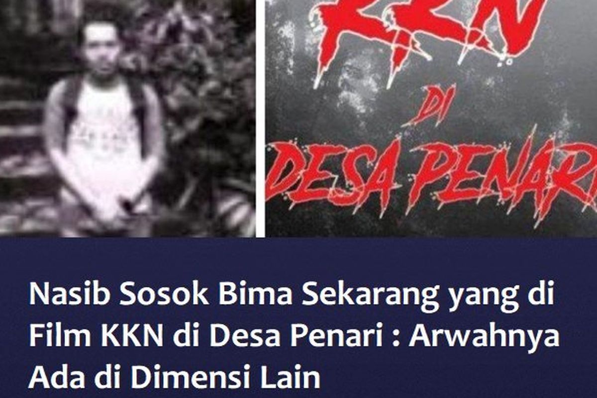 Salah satu unggahan yang menggunakan foto Mas Say Laros yang disebut sebagai sosok Bima di KKN Desa Penari