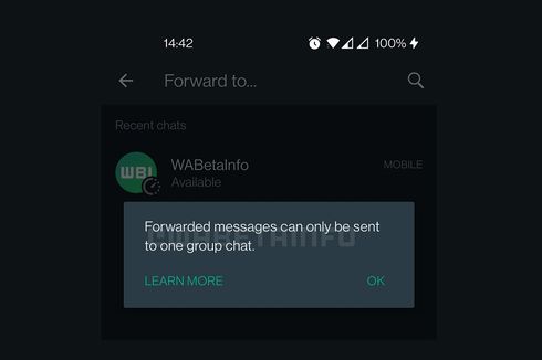 Fitur Baru WhatsApp, Pesan Hanya Bisa Diteruskan Sekali, Apa Alasannya?