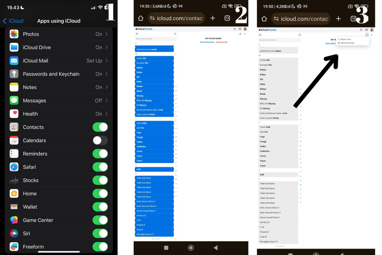 Ilustrasi cara memindahkan kontak dari iPhone ke Android