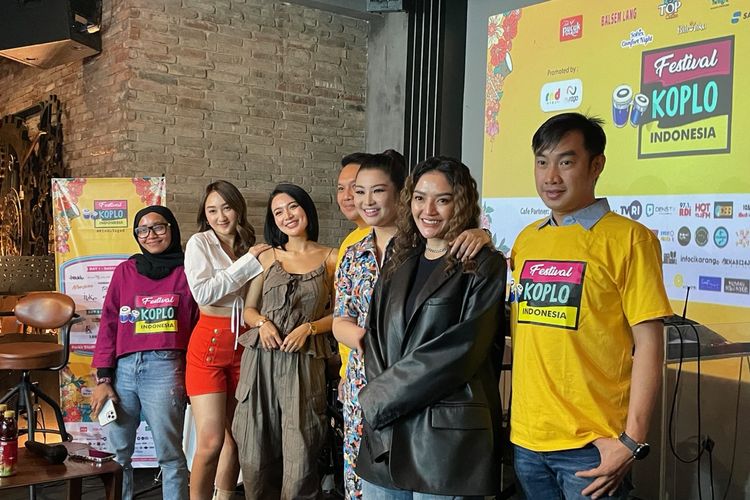 Para pengisi acara Festival Koplo Indonesia di kawasan Kuningan, Jakarta Selatan, Senin (17/7/2023). 