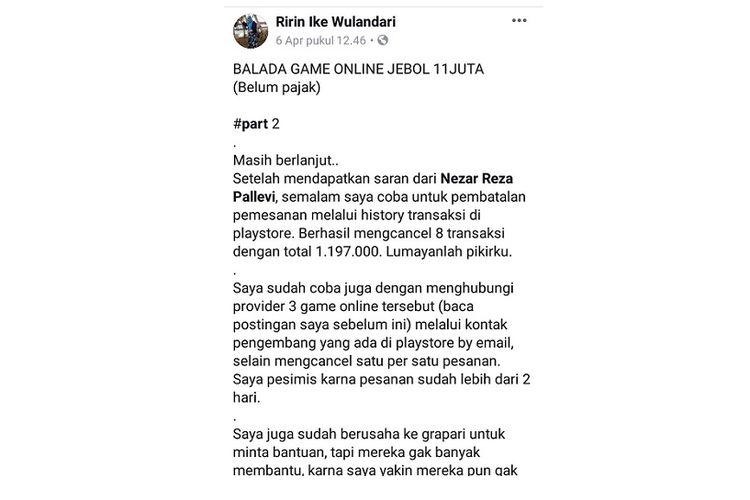 Anak Pakai Identitas Ayah Penyebab Tagihan Game Online Ibu Di Kediri Rp 11 Juta Halaman All Kompas Com