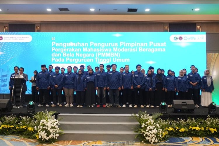 Kemenag kukuhkan pengurus Pergerakan Mahasiswa Moderasi Beragama dan Bela Negara (PMMBN) periode 2025?2027 digelar di Jakarta, Rabu (29/10/2025).