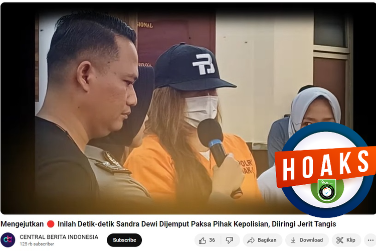 Tangkapan layar Facebook narasi yang menyebut Sandra Dewi dijemput paksa polisi