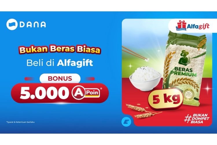 DANA bekerja sama dengan Alfagift menghadirkan program khusus untuk pembelian beras. 