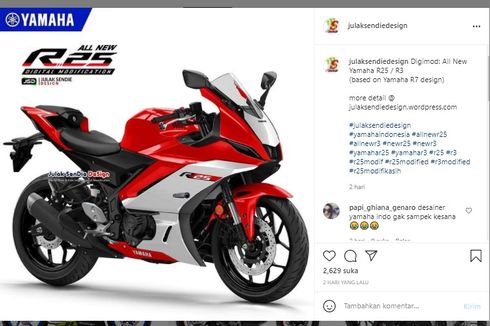 Rendering Yamaha YZF-R25 Facelift Pakai Desain R7