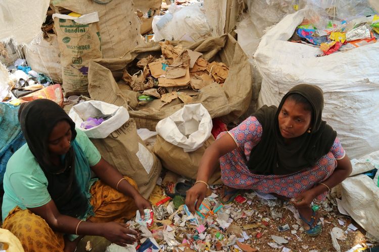 Kondisi tempat pemilahan sampah di van unit milik Shaktiman.